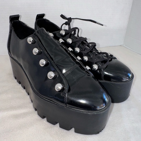 Zara Trafaluc Black Platform Shoes Womens Y2K Chunky Women’s Shoes Size 37-READ - Picture 4 of 13